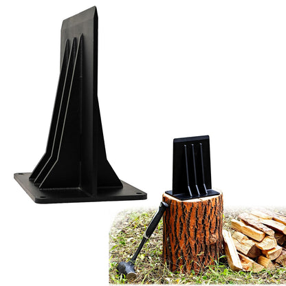 ZAFortLign Kindle Cracker Log Firwood Splitter, 8in 8.8lb Manual Steel Wood Splitting Wedge for Wood Stove Fireplace and Fire Pits, Black (Black)