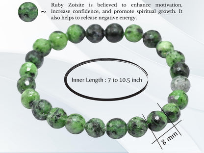 Amazing Gemstone Ruby Fuchsite Bracelet for Women - Chakra Mens Bracelet Protection Crystals and Healing Stones - Blessing Bracelet Spiritual Meditation Gift Christmas Stocking Stuffers