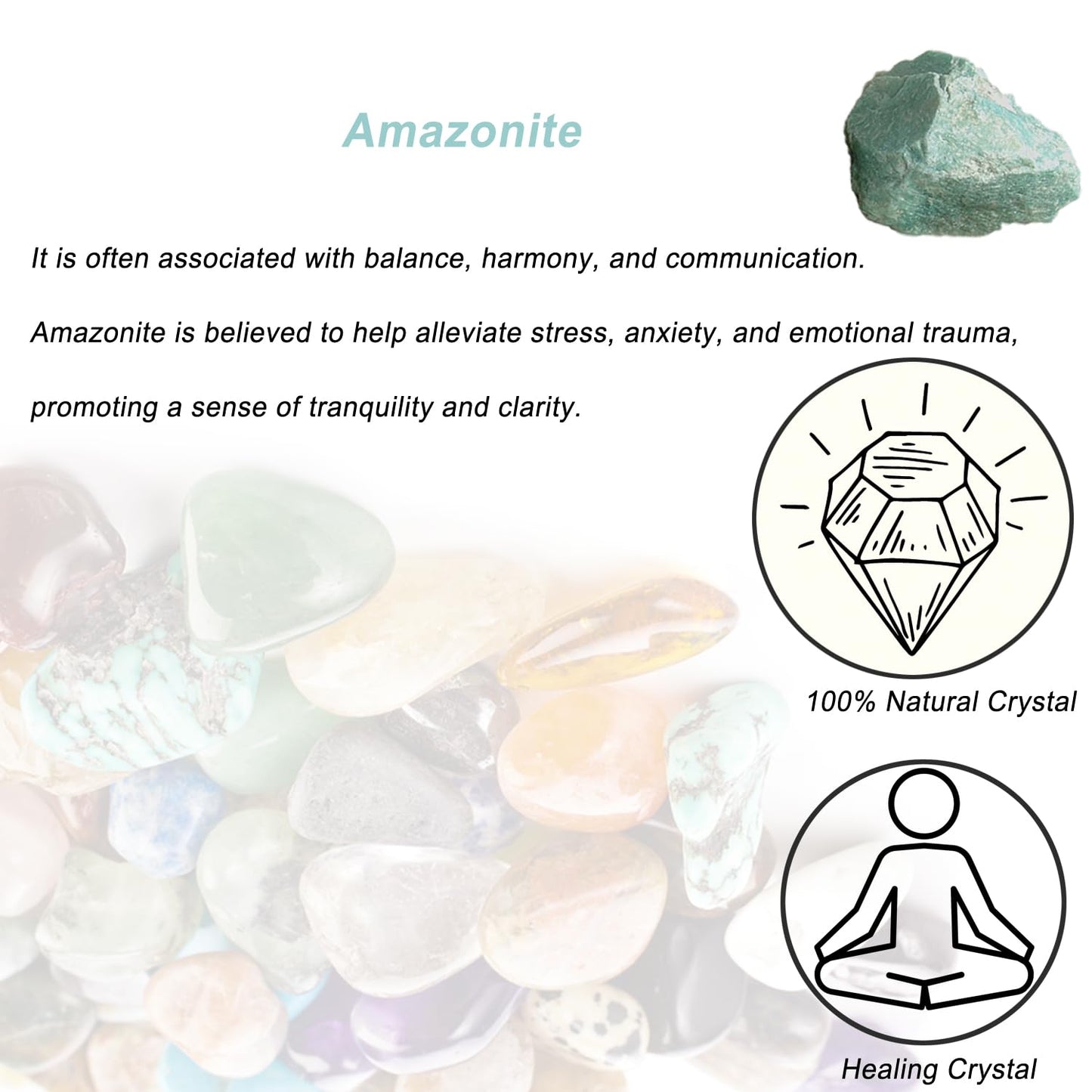 Amazonite Raw Crystals, Large 1.25-2.0" Healing Crystals Natural Rough Stones Crystal for Tumbling, Cabbing, Fountain Rocks, Decoration, Polishing, Wire Wrapping, Wicca & Reiki