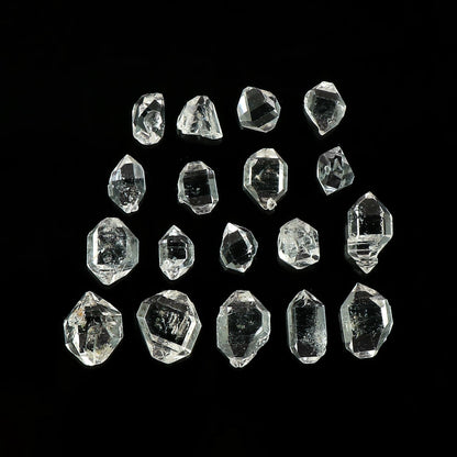 CRYSTALIS (30 cts (12-14pcs) Natural White Herkimer Diamond Quartz Raw Facet Crystals, Loose Gemstone Wholesale Bulk Rough Jewelry Making Supply Stones, Wire Wrapping, DIY, Gem Collection (5-8mm)