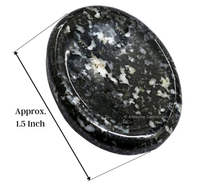 Amazing Gemstone Black and White Tourmaline Worry Stone Crystals & Healing Stones - Worry Stones for Stress Relief Gifts - Piedra Crystal Fidget for Meditation - Stocking Stuffers and Birthday Gifts