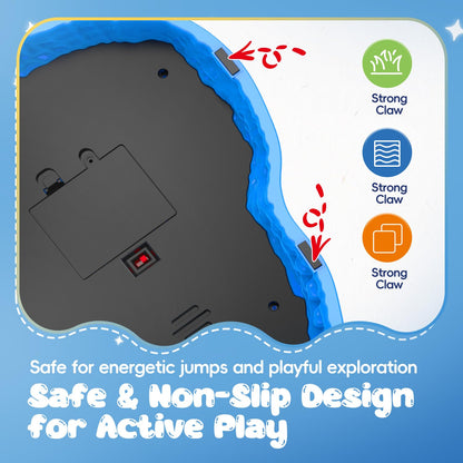 Dinosaur Toys for Kids 3-5, Mist Spraying Dino Roaring & Light up Stepping Stones for Kids, Indoor & Outdoor Durable Non-Slip Sensory Balance Stones with 5 Rechargeable Batteries, Great Toddlers Gift