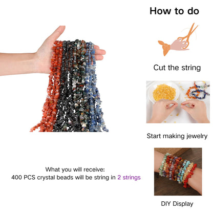 XIANNVXI Snowflake Obsidian Beads, Natural Chip Stone Beads 400Pcs Crystal Bead 5-8mm Irregular Healing Crystal Loose Rocks for DIY Jewelry Making