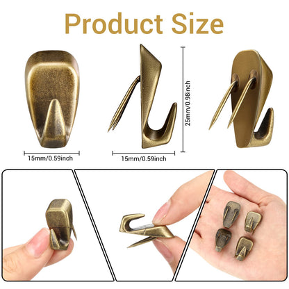 LEIFIDE Cubicle Hooks Fabric Panel Wall Hooks Cubicle Clips Picture Hangers for 40 Lbs Office Home Kitchen Room Board Hanging Supplies(Bronze,10 Pieces)