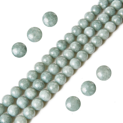 60pcs 6mm Burmese Jade Beads Natural Gemstone Beads Round Loose Beads for Jewelry Making