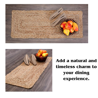 Savi Home Farmhouse Jute Burlap Table Runner 36 Inches Long, Organic Eco-Friendly Rustic Vintage Dining Table Runner, 13x36 Natural Jute Braided Table Runner