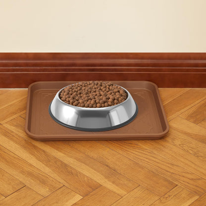 PETABBY Boot Tray 2 Packs All Seasons Multi-Purpose, Waterproof Boot Trays for Entryway Indoor & Outdoor, Non-Slip Shoe Tray, 16.7"x12.8",Brown