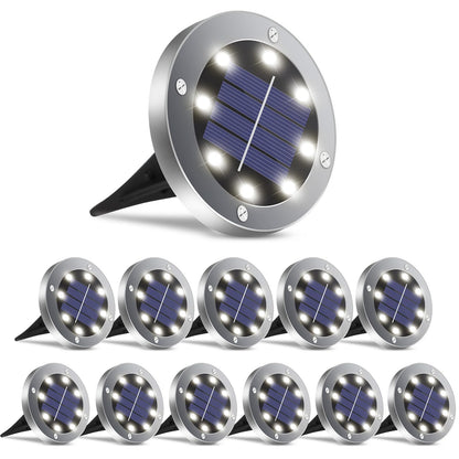 OULONGER 4.6inch Solar Lights Outdoor Waterproof,12Pack Solar Lights for Outside,Solar Garden Lights Landscape Lighting for Patio Pathway Lawn Yard Deck Driveway Walkway(White Light)