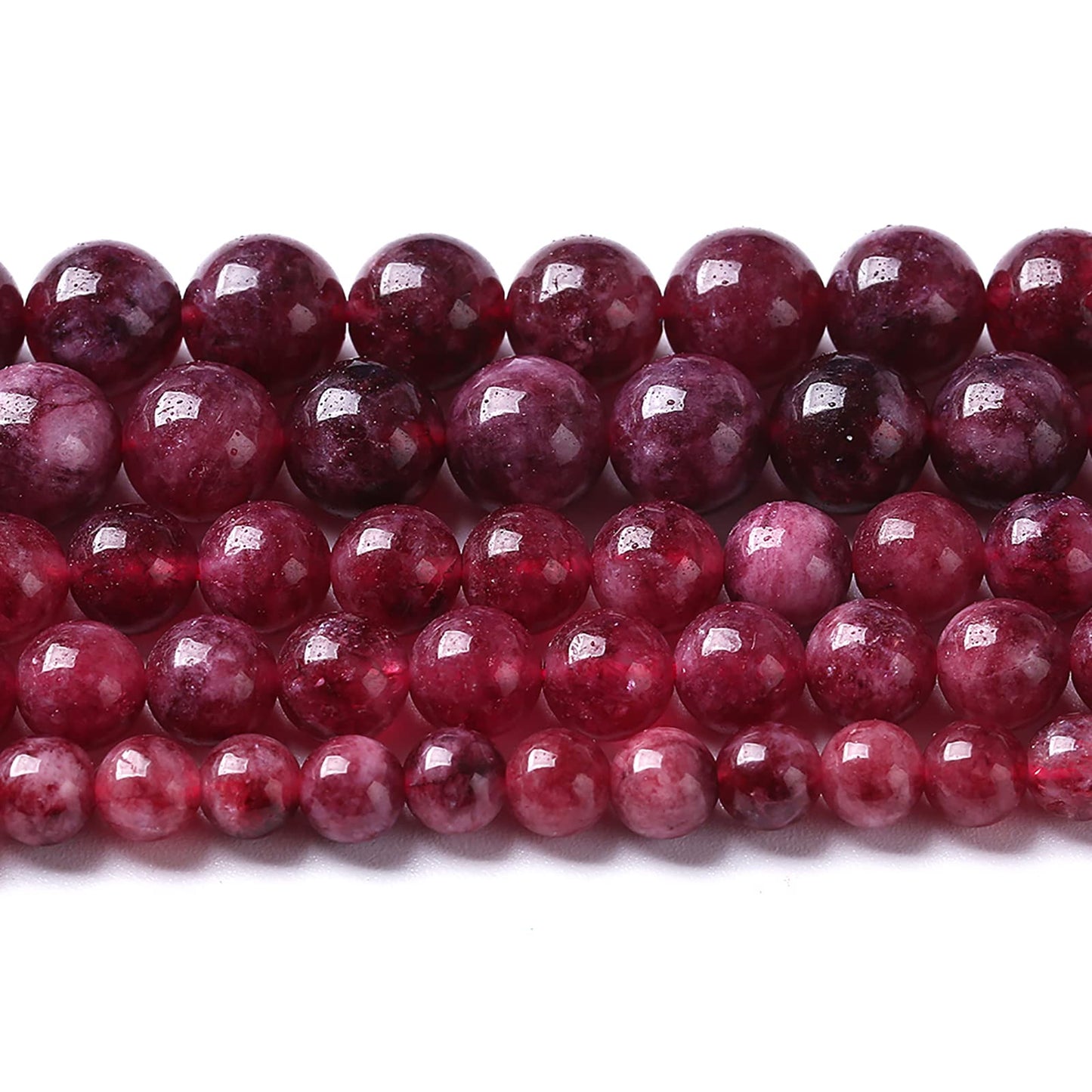 45pcs 8mm Natural Garnet Jade Gemstone Round Loose Spacer Beads for Jewelry Making Healing Energy Stone Beads DIY Bracelets Necklaces 15"(8mm, Garnet Jade)
