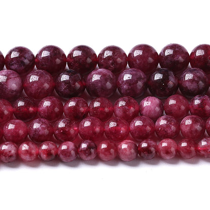 45pcs 8mm Natural Garnet Jade Gemstone Round Loose Spacer Beads for Jewelry Making Healing Energy Stone Beads DIY Bracelets Necklaces 15"(8mm, Garnet Jade)