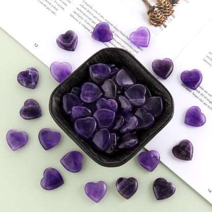 Namzi 20 Packs of Tumbled Polished Natural Amethyst Stones and Crystals Heart Stones, Crystals and Healing Stones Quartz Bulk for Wicca, Reiki, Healing Energy, Chakra Stones, Witchcraft Supplies