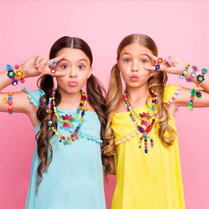 NEXBOX Girls Crafts Jewelry Making Kit for Toddlers - Pop Beads Toys Sets for Little Kids Age 3 4 5 6 Year Old, Ideas Birthday Gifts