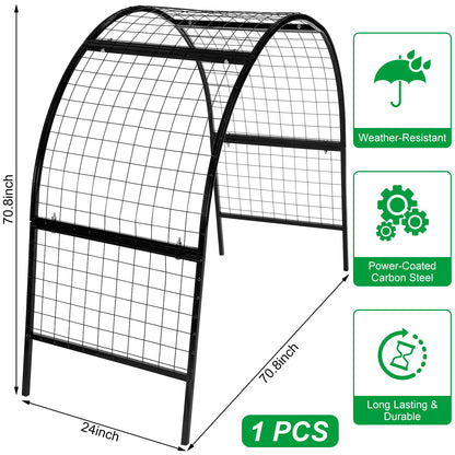 Newtay Arch Trellis for Planter Box Garden Wide Arbor Trellis Metal Arbor for Climbing Plants, Vegetables and Flowers Decorative Outdoor(Black,6 x 2 x 6 ft)