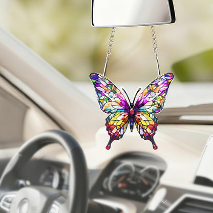Butterfly Gifts for Women, Butterfly Ornaments Suncatcher Acrylic Decorations Stained Glass Effect Window Hanging with Chain 2026 Inspirational Butterflies Sun Catcher Decor for Christmas Tree