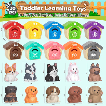 Aigybobo Learning Toys for 1,2,3 Year Old Toddlers, 20Pcs Animals Toys Montessori Counting, Matching & Sorting Fine Motor Games, Christmas Birthday Easter Gift for Baby Boys Girls Age 12-18 Months