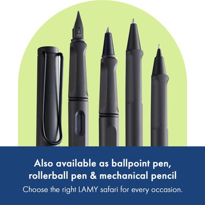 LAMY safari umbra - Fountain Pen with ergonomic grip & polished steel nib in size F - ideal for any Writing & Calligraphy - including LAMY T 10 blue cartridge - Right-Handed