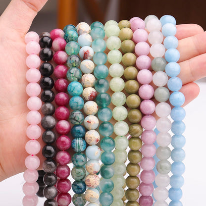 35pcs 10mm Natural Gemstone Beads for Jewelry Making Supplies,White Jade Healing Crystal Polished Round Loose Stone Beads for Bracelet Necklace 15 Inch