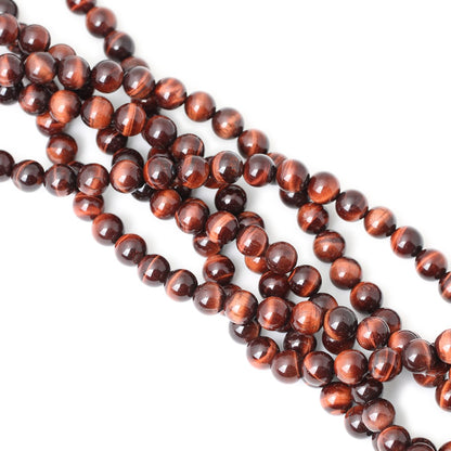 CHEAVIAN 35PCS 10mm Natural Red Tiger Eye Gemstone Round Loose Beads for Jewelry Making DIY Findings 1 Strand 15"
