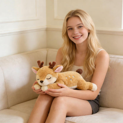 Lying Down Brown Fawn Stuffed Animal – Cute Plush Toy for Kids & Adults – Birthday Surprise & Room Decor – A Cuddly Companion for Everyday Hugs and Bedtime