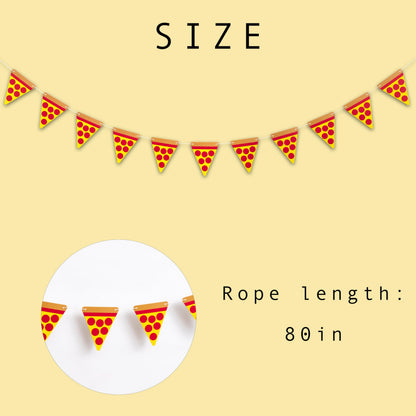 GIOGUK Pizza Birthday Party Banner - Baby Shower/Gender Reveal Party Decorations Supplies Banner, Italian-Themed Birthday Celebration Decorations Garland, Pizza Sign Party Decor Cake Smash Photo Props Banner