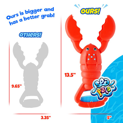 JA-RU Lobster & Shark 13.5" Jaw & Claws Plastic Sand Digger Grabber - Kids Beach & Sandbox Toys (2 Units) Ass-4009-2s