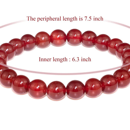 DAZCOLO 8mm Natural Gemstone Stretch Bracelet, Handmade Unisex Crystal Bracelets for Meditation, Yoga, Spiritual Healing & Positive Energy (carnelian)