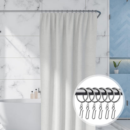 30 Pcs Metal Drapery Curtain Rings 1.26'' Curtain Hanging Rings with 30 Pcs Metal Curtain Drapery Pin Hooks Pinch Pleat Curtain Hooks for Window Door Shower Curtain 32 mm Internal Diameter (Silver)