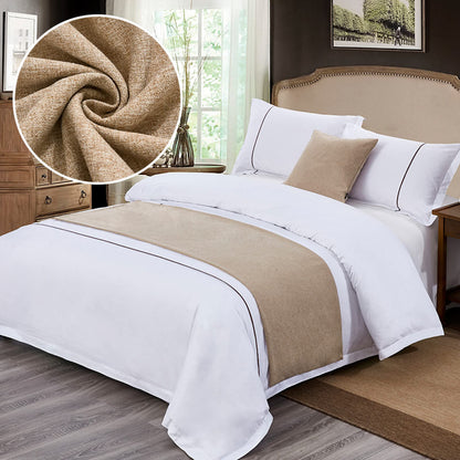 GZQIAWY Bedspreads Bed Runner Throw Bedding Single Queen King Bed Cover Towel Home Hotel Decorations Bed Towel Scarf Beige 19.7 x 94.5 inches (Bed Scarf Only)