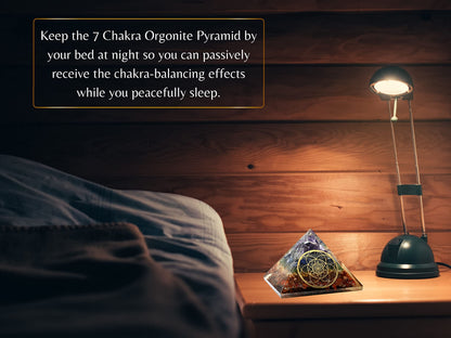 Amazing Gemstone Large Orgone Pyramid | Natural Chakra Pyramid Crystal | Seed of Life Orgonite Pyramid | Organ Pyramids Positive Energy Healing