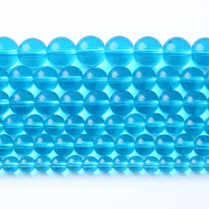 6MM 63PCS Light Blue Glass Spacer Loose Beads for Jewelry Making DIY Bracelet Necklace