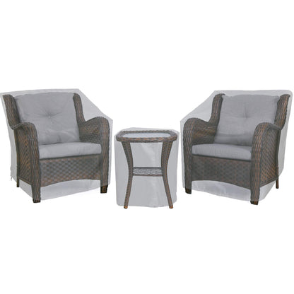 Baner Garden Patio Furniture Covers,Outdoor Furniture Cover Waterproof,Patio Furniture Set Covers for 3 Piece Outdoor Bistro,Patio Sofa Covers Set for 2 Chairs and Coffee Table,Grey