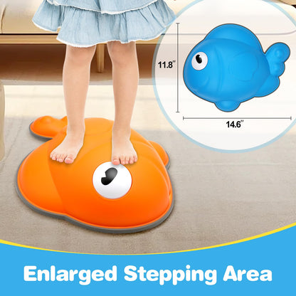 TERRAMUS Goldfish Balance Stepping Stones for Kids, 6PC Non-Slip Jumping Steps Stones, Toddler Obstacle Course Game Promote Coordination, Indoor Outdoor Sensory Toys for Boys Girls Ages 3 4 5 6 7 8