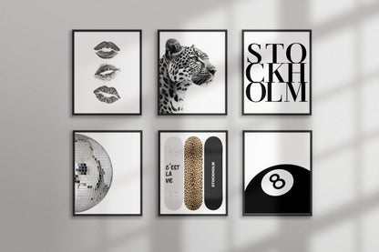 TwoDays Stockholm Style Room Decor for Women, Chic Trendy Wall Art for Living Room Aesthetic, Luxury Fashion Posters for Home Bedroom Apartment Dorm (8" X 10", Set of 6, UNFRAMED)