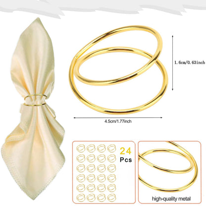 Gold Napkin Rings-24 PCS Metal Spiral Napkin Rings(Spiral) Napkin Holders Buckles for Family Dinner, Wedding, Party,Table Decorations