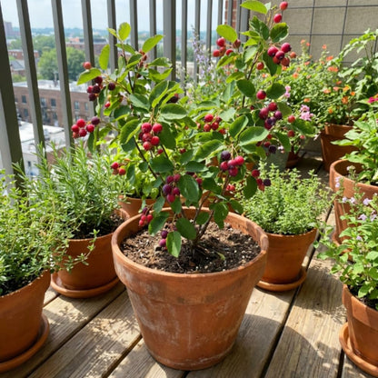 Serviceberry Tree Live Plant, Edible Serviceberry Plant, 5-9 Inc Tall, Sweet Berry Shrub for Outdoor Garden
