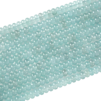 5x8mm 76pcs Natural Light Blue Aquamarine Stone Rondelle Spacer Loose Beads Abacus Disk Stone Round Loose Gemstone Beads for Jewelry Making DIY Bracelet Necklace