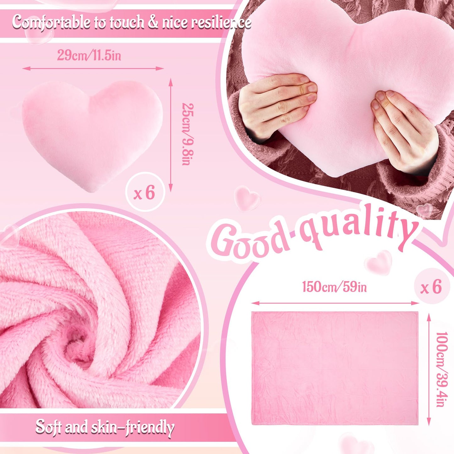Fanfanwin 48 Pcs Sleepover Party Supplies Spa Birthday Slumber Pajamas Galentines Party Favors Coquette Throw Blanket Pillow Headband Scrunchies Eye Mask Cup Socks(Pink,Solid Color)