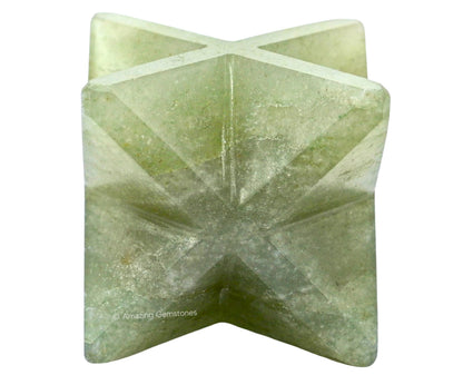 Amazing Gemstone Green Aventurine Merkaba Crystal - 1.5 Inches Metaphysical Merkaba Star for Meditation - Energetic Tetrahedron Crystal and Healing Stones for Spiritual Growth and Healing (35-40mm)