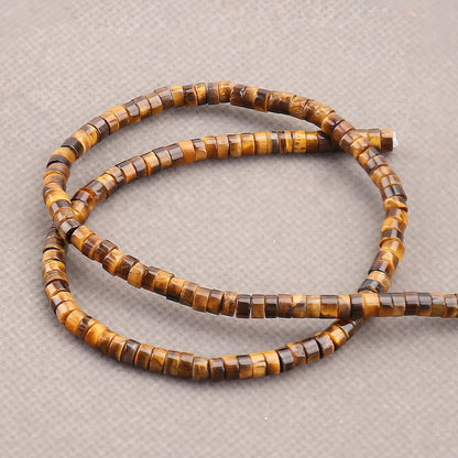 BONNY BOXX 150PCs Natural Classic Tiger Eye Spacer Beads, Loose Semi Precious Flat Round Gemstone Heishi Disc Stone Beads for Beading Jewelry Making 4mm*2mm