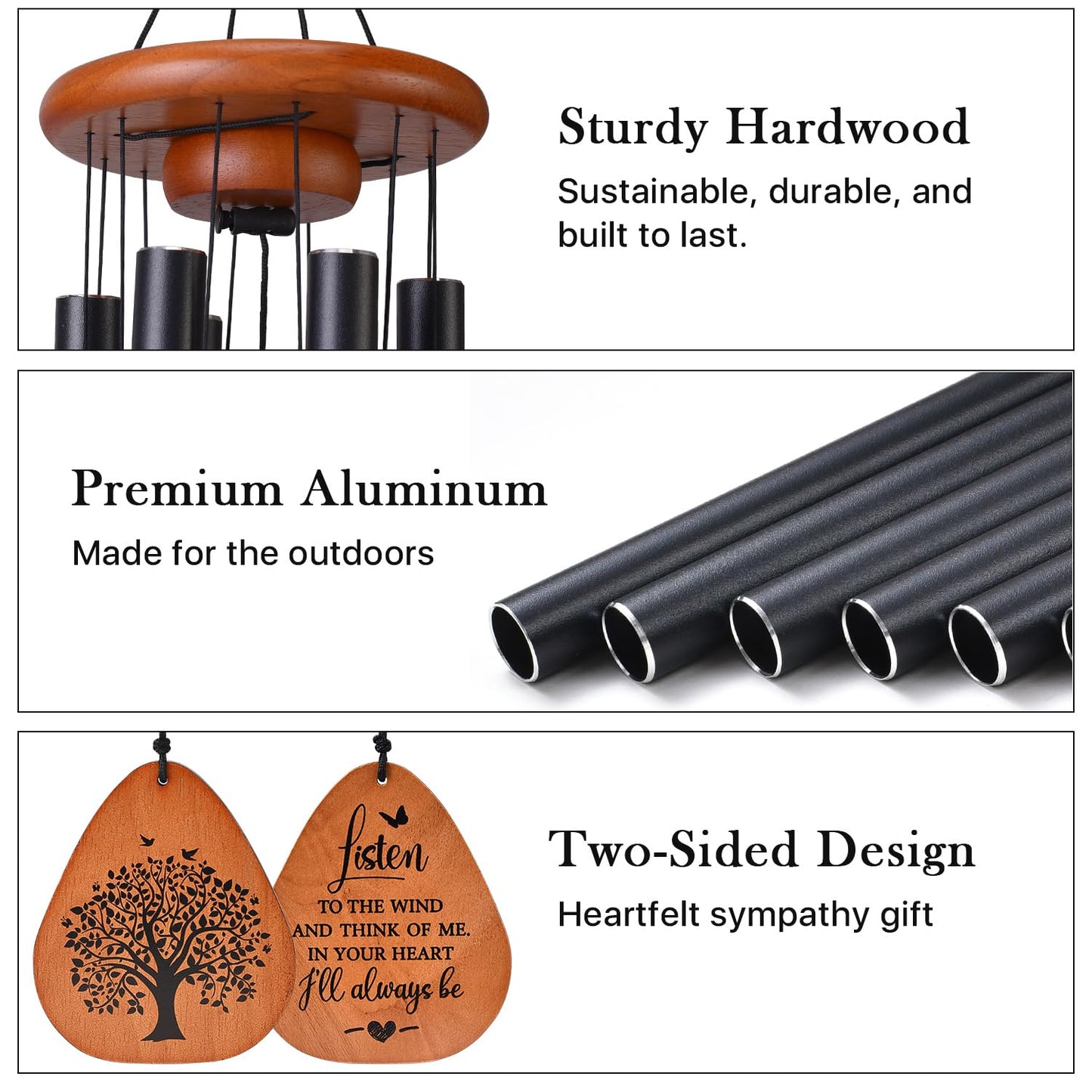 AMBOBE Memorial Wind Chimes for Loss of Loved One, Sympathy Wind Chimes Gift, Bereavement Gifts, Beautiful Outdoor Garden Decor with Soothing Melodic Tones