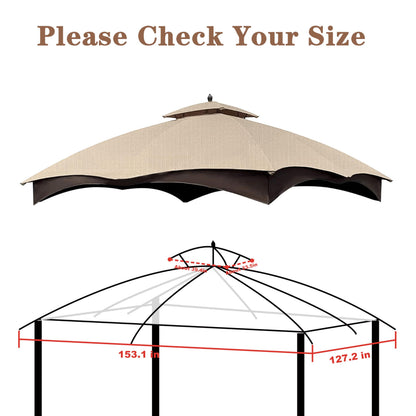 SCOCANOPY Replacement Top for 10x12 FT Gazebo Massillon Biscayne,Cabin-Style L-GZ933PST,Turnberry L-GZ933PCO-L,Tuscany L-GZ933PST-K (Light Beige Ripstop)