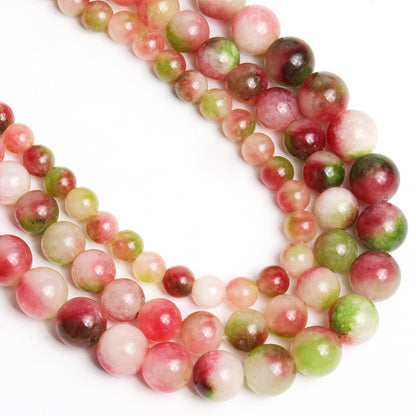 NITOPUPU 10mm 37pcs Watermelon Tourmaline Natural Stone Beads for Jewelry Making Supplies, Round Crystal Beads for Bracelets Necklace DIY Crafts