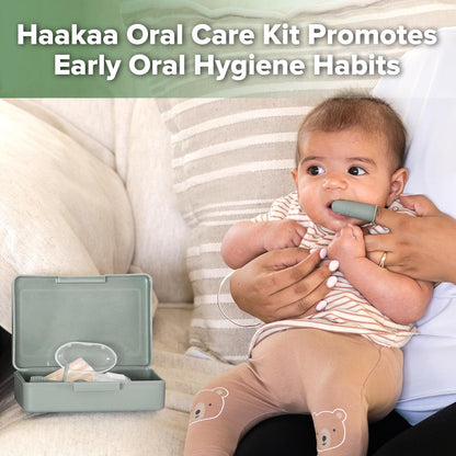 Haakaa Silicone Crab Baby Teether&Training Toothbrush Set Oral Care Kit