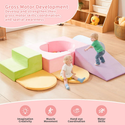 IFNOW Climbing Toys for Toddlers Indoor,7-Piece Foam Toddler Climbing Blocks Set, Colourful Soft Play Climbing,Play Gym Climber Structures for Toddler,Climb and Crawl Play Set with Widended Velcro