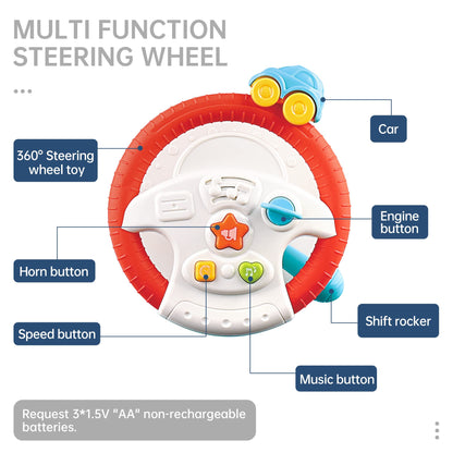 Caterbee Baby car seat Toys with Steering Wheel Center for Long Journeys (Car)