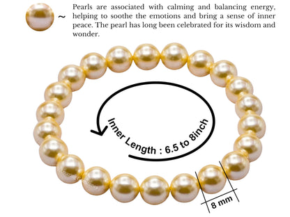 Amazing Gemstone Crystal Bracelet for Women Men's Gifts - Protection Healing Crystal Bracelet - 8mm Gemstone Beaded Stretchable Bracelet Pulseras Para Hombres Mujer Stocking Stuffers Mothers Day Gift (Yellow Pearl)