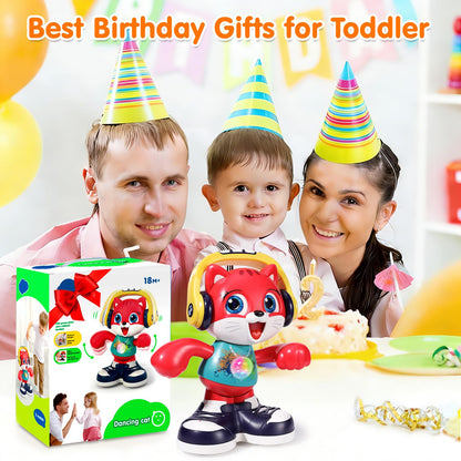 Baby Toys, Dancing Cat for Baby Boys & Girls with Music & Recording, Kids Interactive Early Learning Educational Toddler Toys for 2 3 Year Old Boys Girls with Sound Lights Effect Birthday Xmas Gift