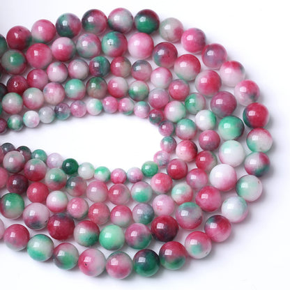 36pcs 10mm Natural Green Red Epidote Jade Stone Round Loose Spacer Beads for DIY Jewelry Making Necklaces Bracelets Healing Energy Beads (Epidote Jade, 10mm)