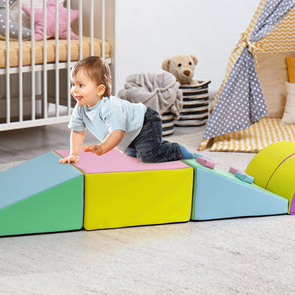 GarveeLife Foam Climbing Blocks for Toddlers, Waterproof Toddler Climbing Toys, Baby Jungle Gym Indoor Lightweight, Easy to Clean Foam Play Gym 5PCS
