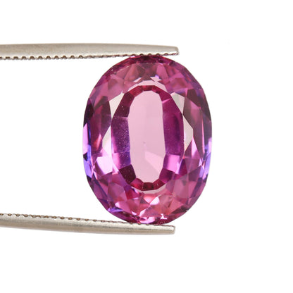 REAL-GEMS Natural 15.55 Carat Pink Kunzite Oval Cut Translucent Certified Loose Gemstone for Jewelry Making